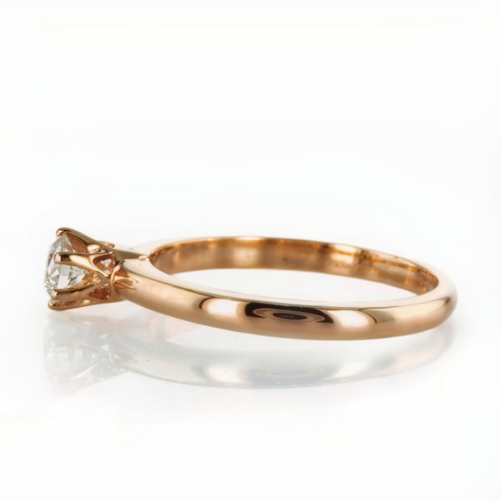 Engagement ring - 14 kt. Rose gold -  0.30ct. tw. Diamond  (Natural) #2.1