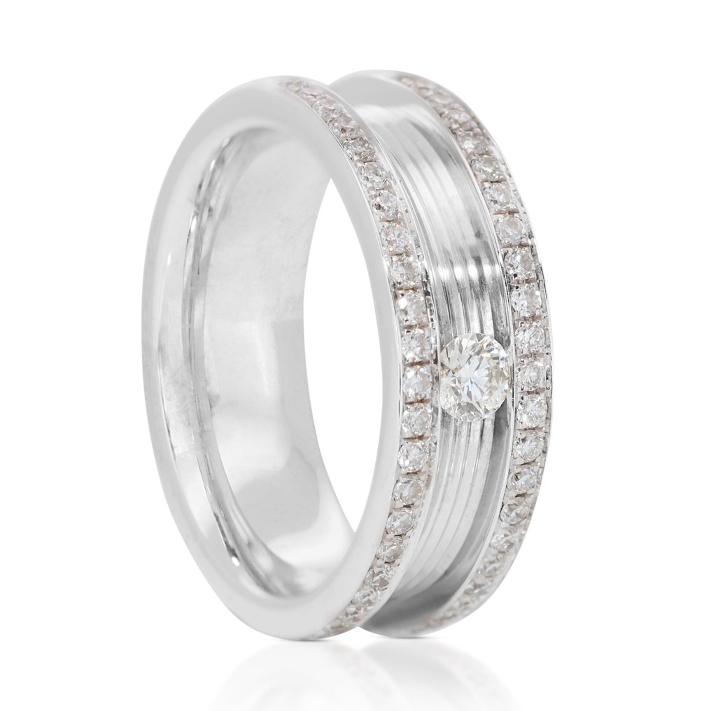 18 karat Hvitt gull - Ring - 0.10 ct Diamant - Diamanter #2.1