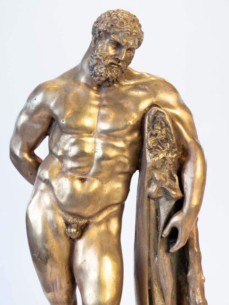 Sculpture, Ercole Farnese - 68 cm - Gilt bronze #2.1