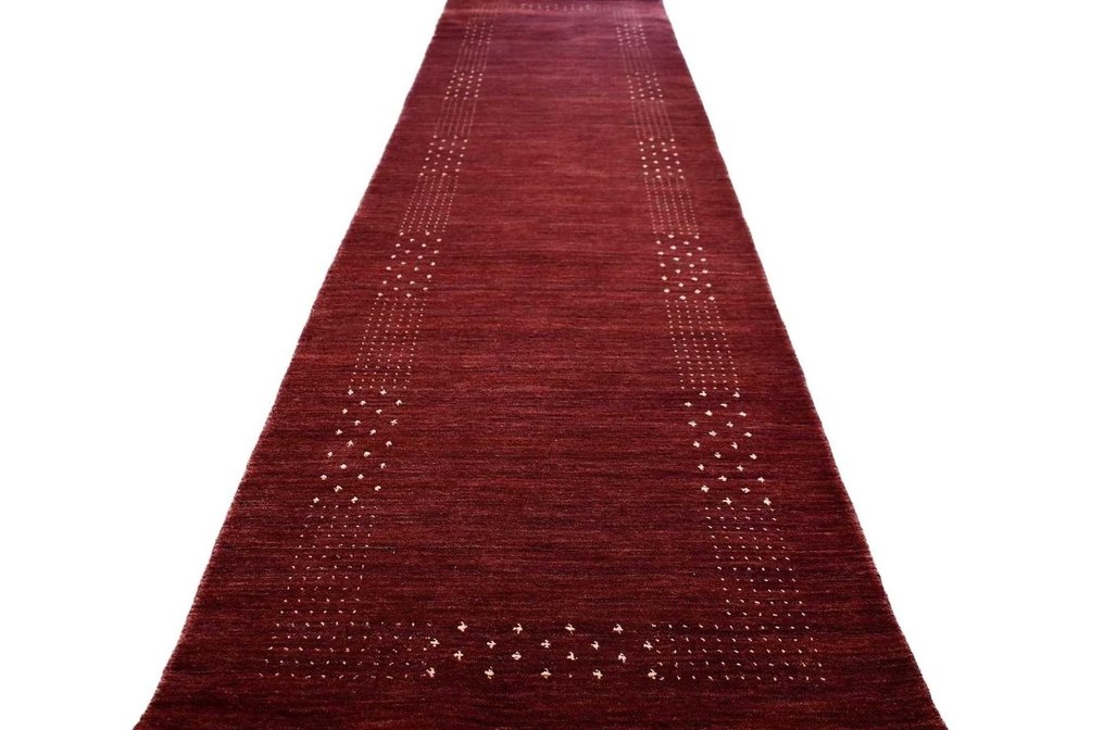 XL 勃根地紅 Gabbeh - 未使用 - 長條地毯 - 437 cm - 90 cm #1.1