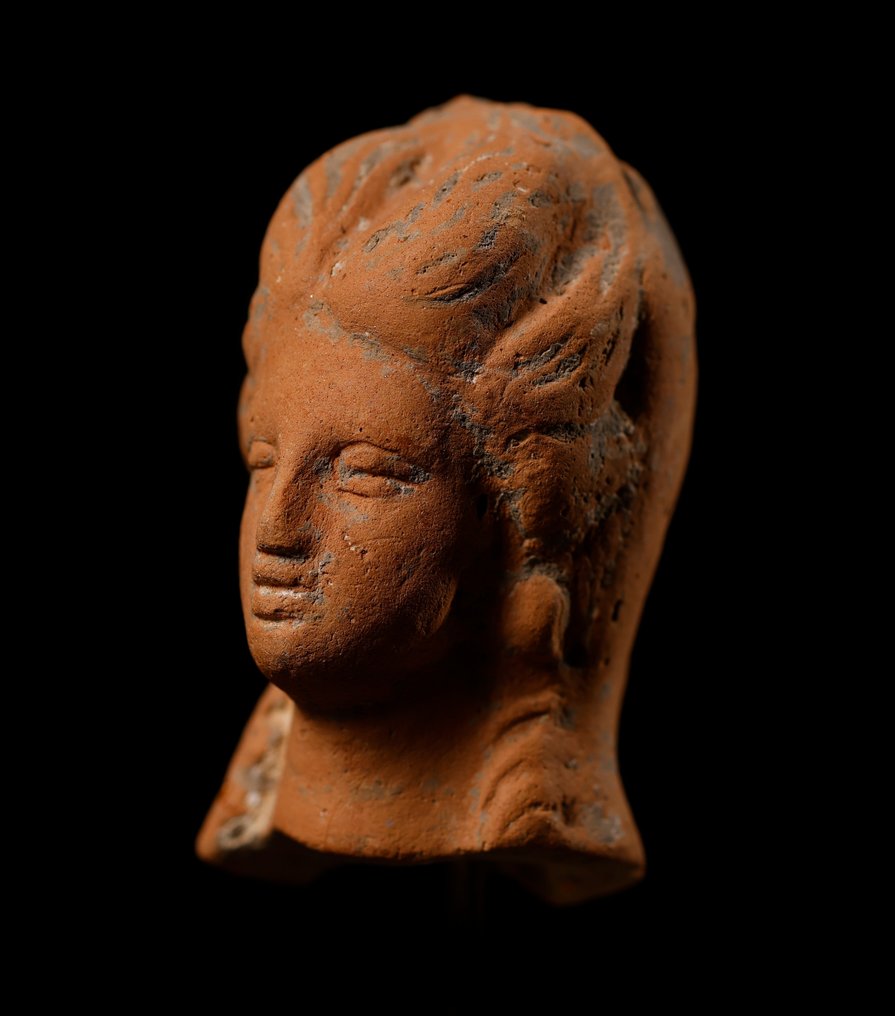 Altgriechisch Keramik Frauenkopf - 5 cm #1.2