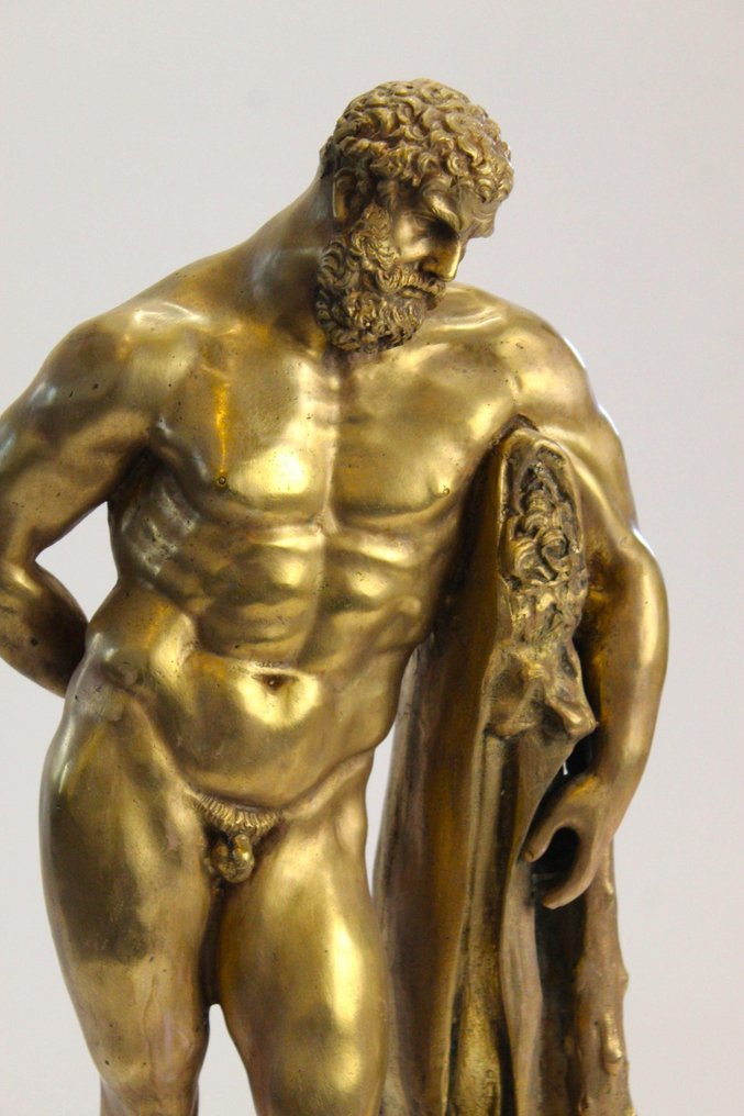 Sculpture, Ercole Farnese - 68 cm - Gilt bronze #1.1