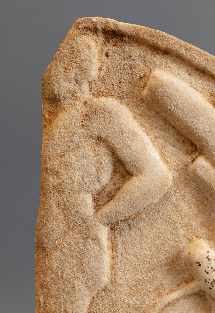Romersk antikk Marmor Oscillum Fragment. 1. - 2. århundre e.Kr. Høyde 38 cm. #2.1