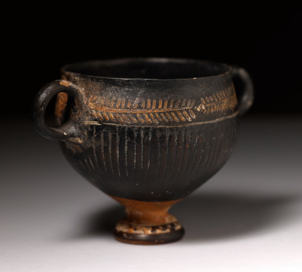 Oldtidens Grækenland Keramik dekoreret Skyphos - 17 cm #3.2