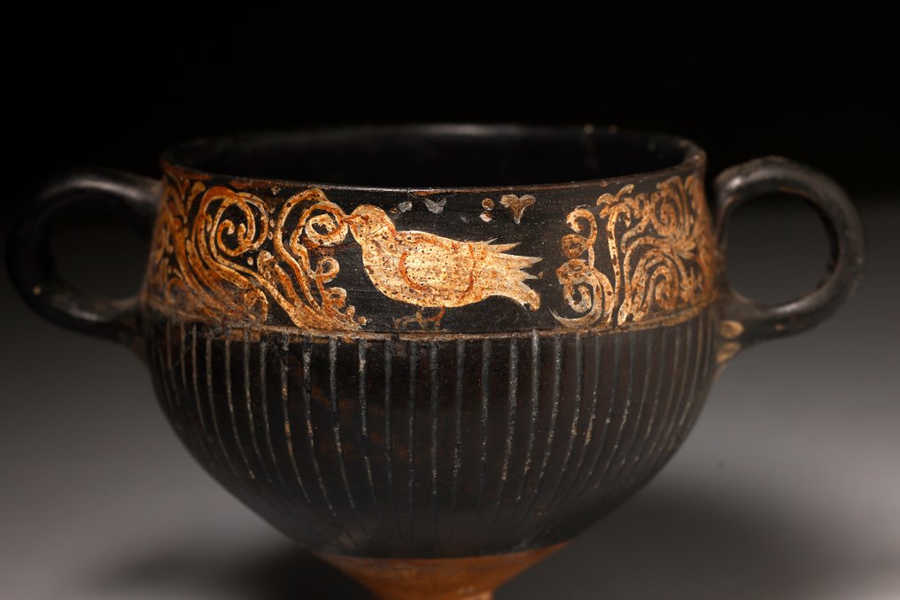 Oldtidens Grækenland Keramik dekoreret Skyphos - 17 cm #2.1