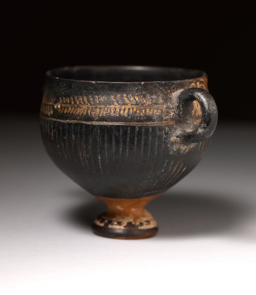 Antikens Grekland Keramik dekorerade Skyphos - 17 cm #3.1