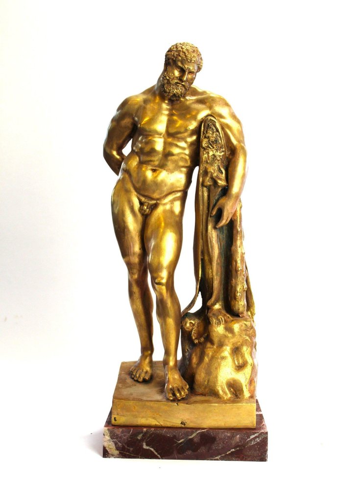 Skulptur, Ercole Farnese - 68 cm - Vergoldete Bronze #1.2
