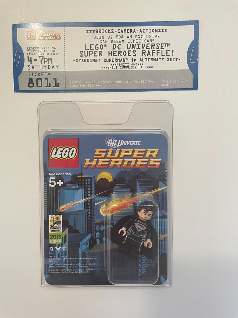 Lego - Minifiguras - Superman in Black Costume - San Diego Comic-Con 2013 Exclusive + raffle ticket! - shipping worldwide #1.1