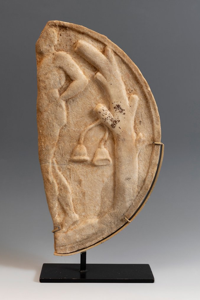Romersk antik Marmor Oscillum Fragment. 1. - 2. århundrede e.Kr. Højde 38 cm. #1.1