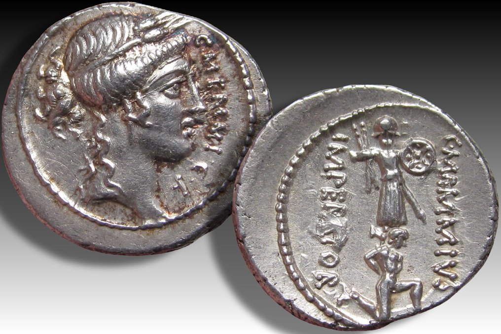 Römische Republik. C. Memmius C.f., 56 v.u.Z.. Denarius Rome mint #2.1