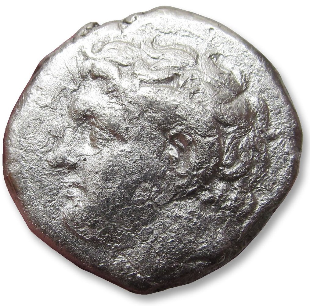 Cyrenaika, Kyrene. Time of Magas. Didrachm circa 294-275 B.C. - variety with single monogram symbol on reverse - #1.2