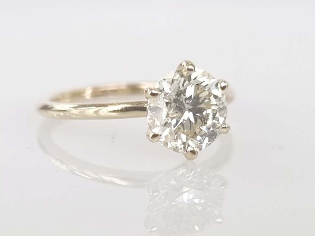 订婚戒指 黄金 钻石  (天然) #2.2
