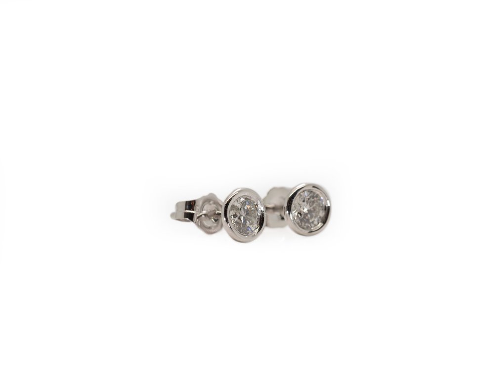 Boucles d'oreilles - 14 carats Or blanc -  0.48 tw. Diamant  (Naturelle)  #3.1
