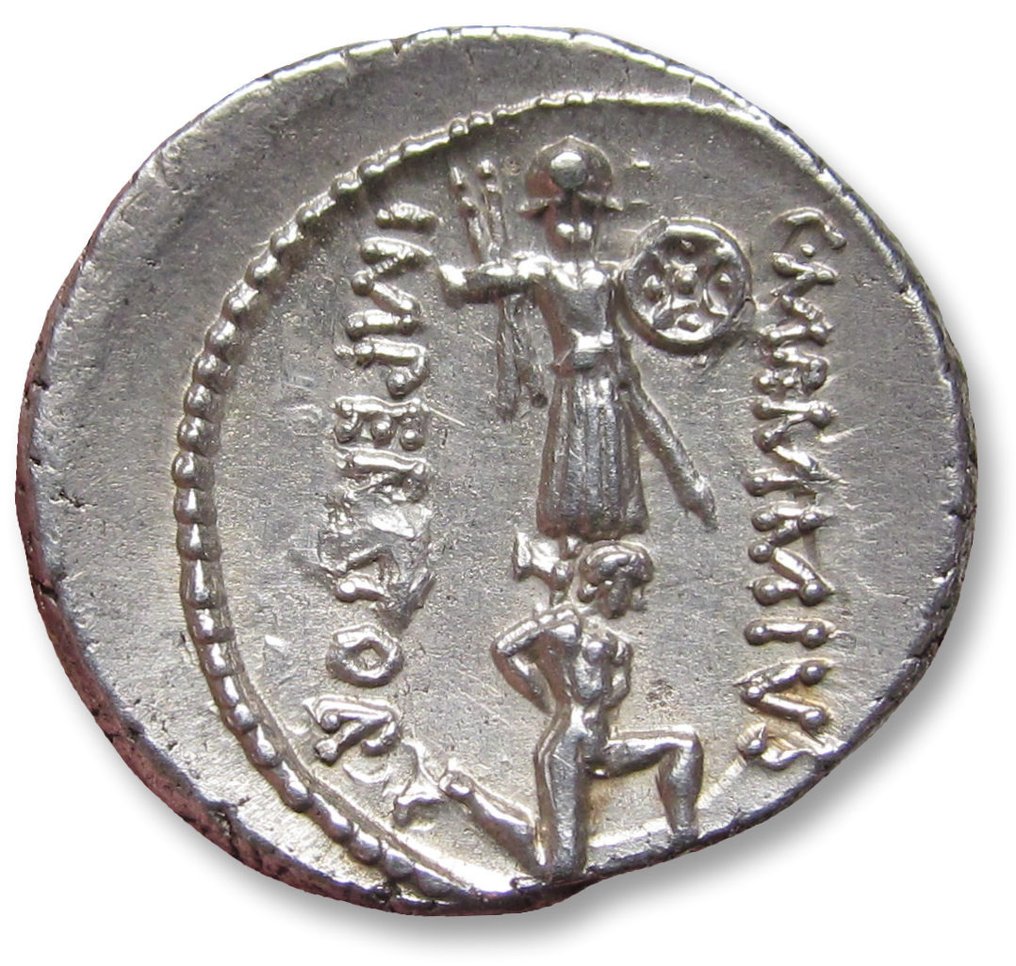 Römische Republik. C. Memmius C.f., 56 v.u.Z.. Denarius Rome mint #1.1