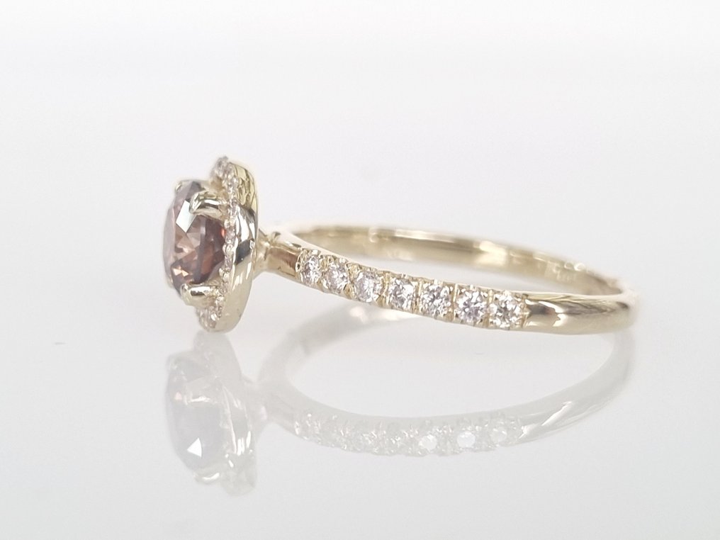 Cocktail ring - 14 kt. Yellow gold -  0.99ct. tw. Diamond  (Natural) #3.2