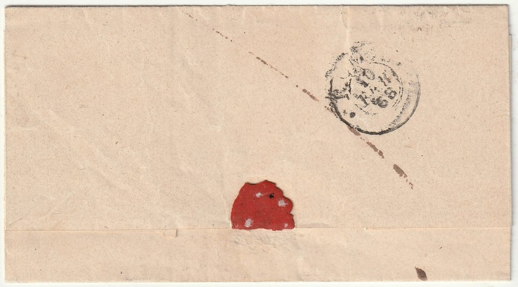 Αρχαία ιταλικά κράτη - Παπικό κράτος  - 1869 9 Φεβρουαρίου 10 γ. Sass 17 καλά περιθωριοποιημένο σε επιστολή από Allumiere Pt.R2 x Roma #2.1