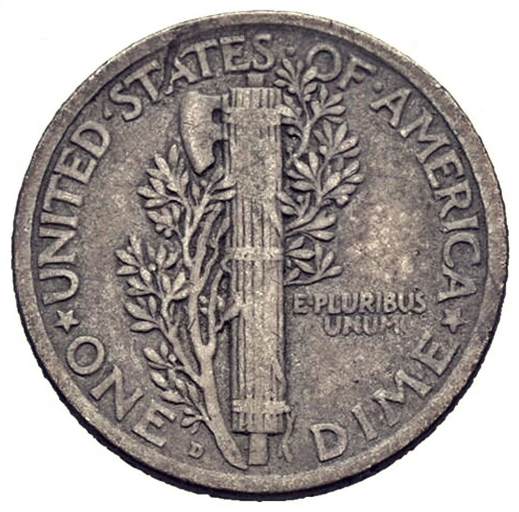 Statele Unite. Mercury Dime 1921-D, Key Date, Attractive natural patina #1.2