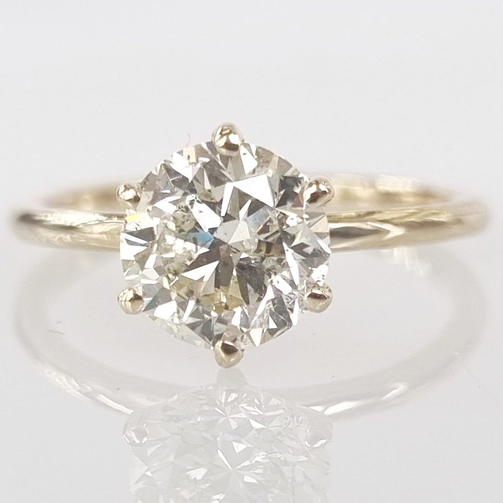 订婚戒指 黄金 钻石  (天然) #1.1