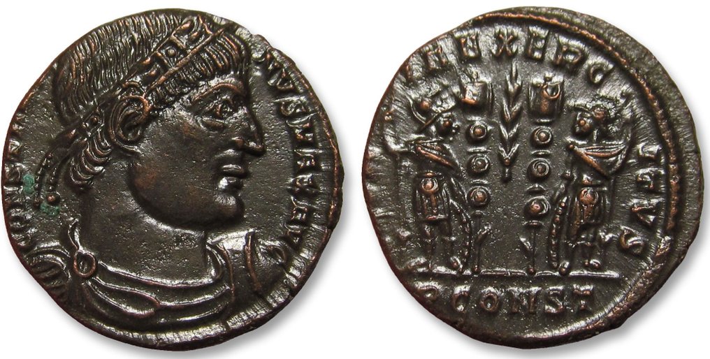 Romeinse Rijk. Constantijn I (306-337 n.Chr.). Follis Arelate (Arles) mint, 1st officina - mintmark PCONST + palm - circa 332-333 A.D. #2.1