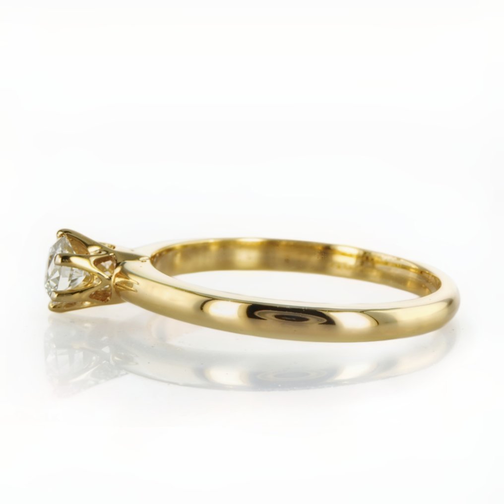 Engagement ring - 14 kt. Yellow gold -  0.31ct. tw. Diamond  (Natural) #2.1