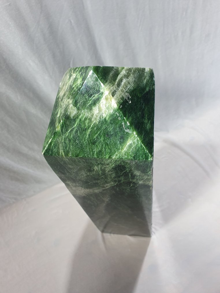 Jade Nephrite - Obelisk Tower - Natural Stone - Healing Stone - Interior Decoration - Height: 56 cm - Width: 14 cm- 23.6 kg - (1) #4.3