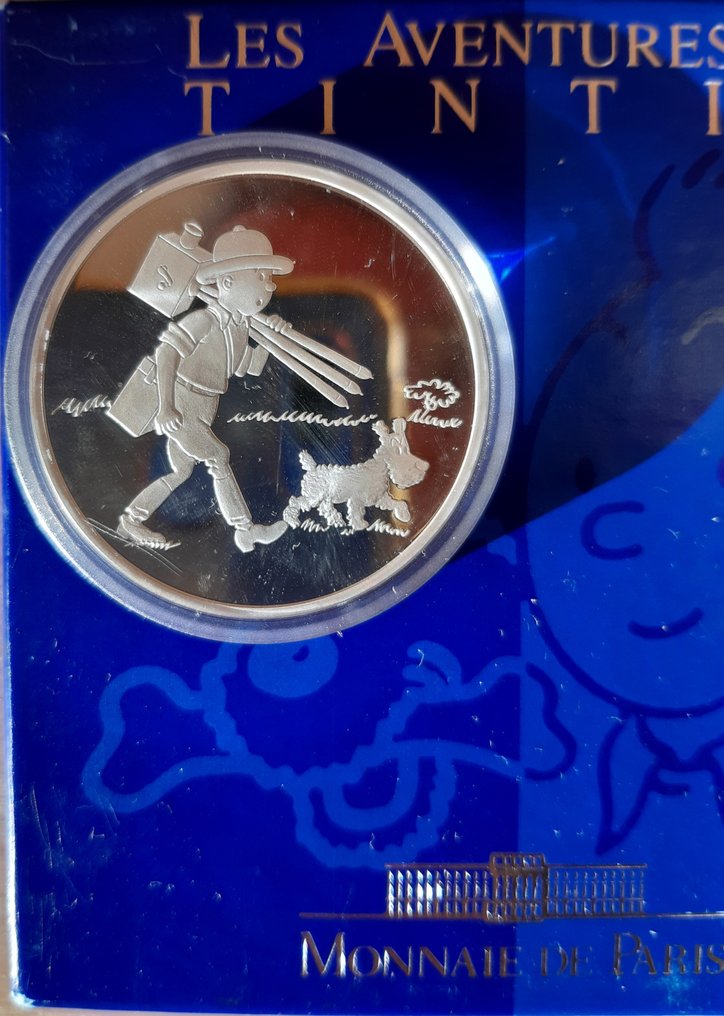 Tintin 0390 - Tintin au Congo - Commémoration 10 ans disparition d'Hergé - 1 银制品 - 限量版和编号版 - 1993 #2.1