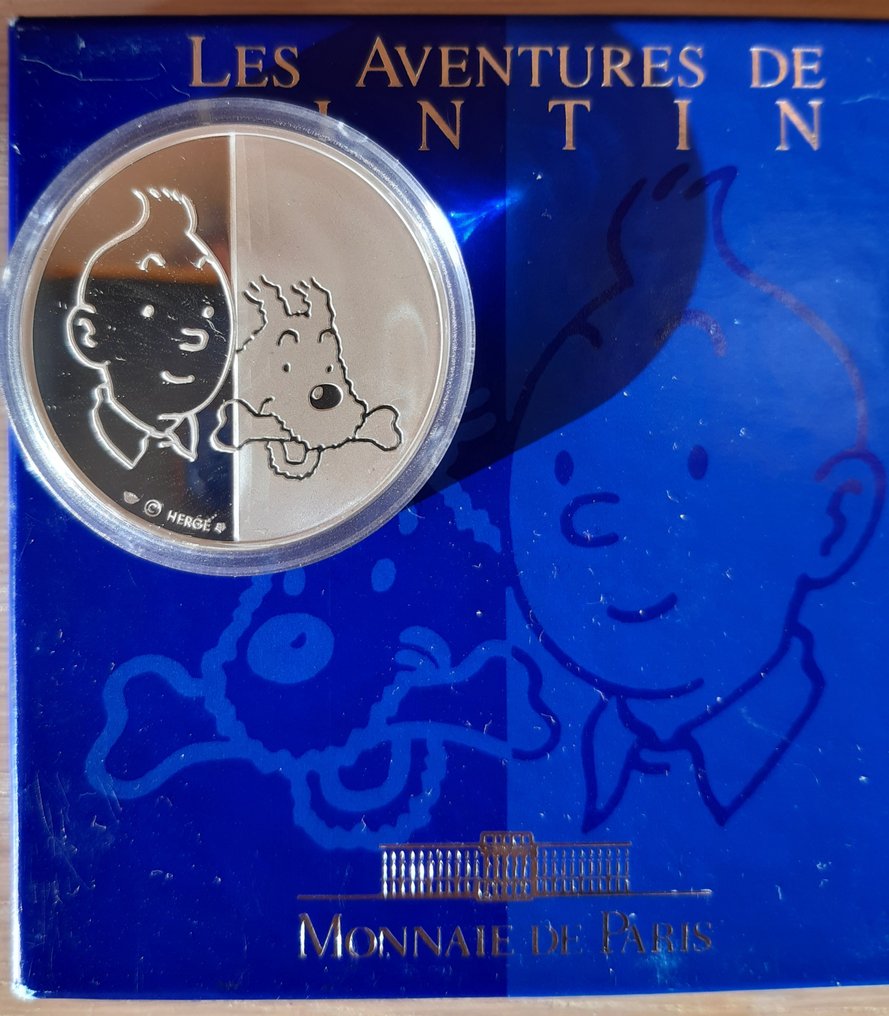 Tintin 1132 - Médaille en argent Monnaie de Paris - Tintin en Amérique - 1 Fiocco d'argento - Edizione limitata e numerata - 1993 #1.0