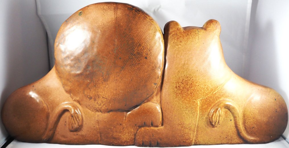 Gustavsberg - Lisa Larson - Figurine - Leeuwenpaar (L. 45 cm) - Céramique #2.1