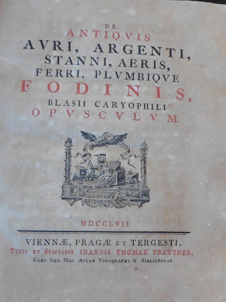 Blasii Caryophilus - De antiquis auri argenti stanni - 1757 #1.1