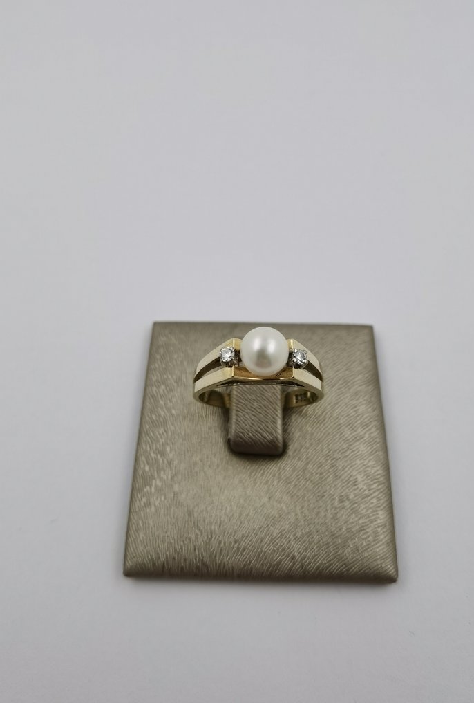 Gyűrű - 14 kt. Sárga arany - Gyémánt #1.1