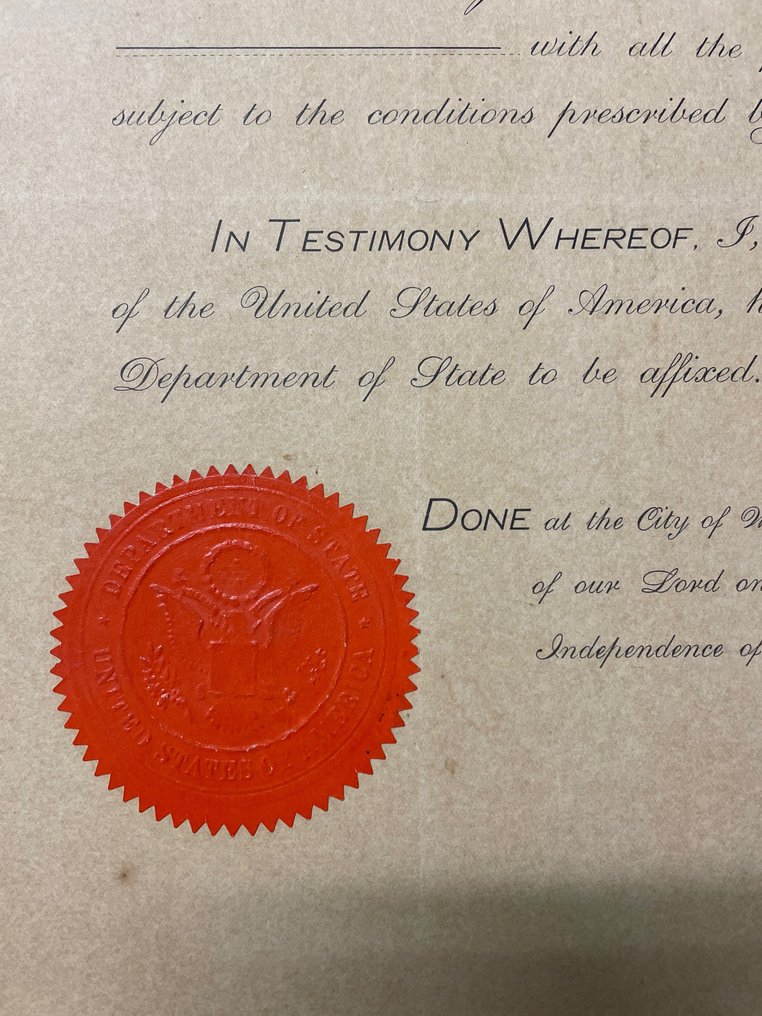 U.S. - Document - Ernennungsurkunde Vizekonsul USA 1911, Ph. Knox - 1911 #2.1