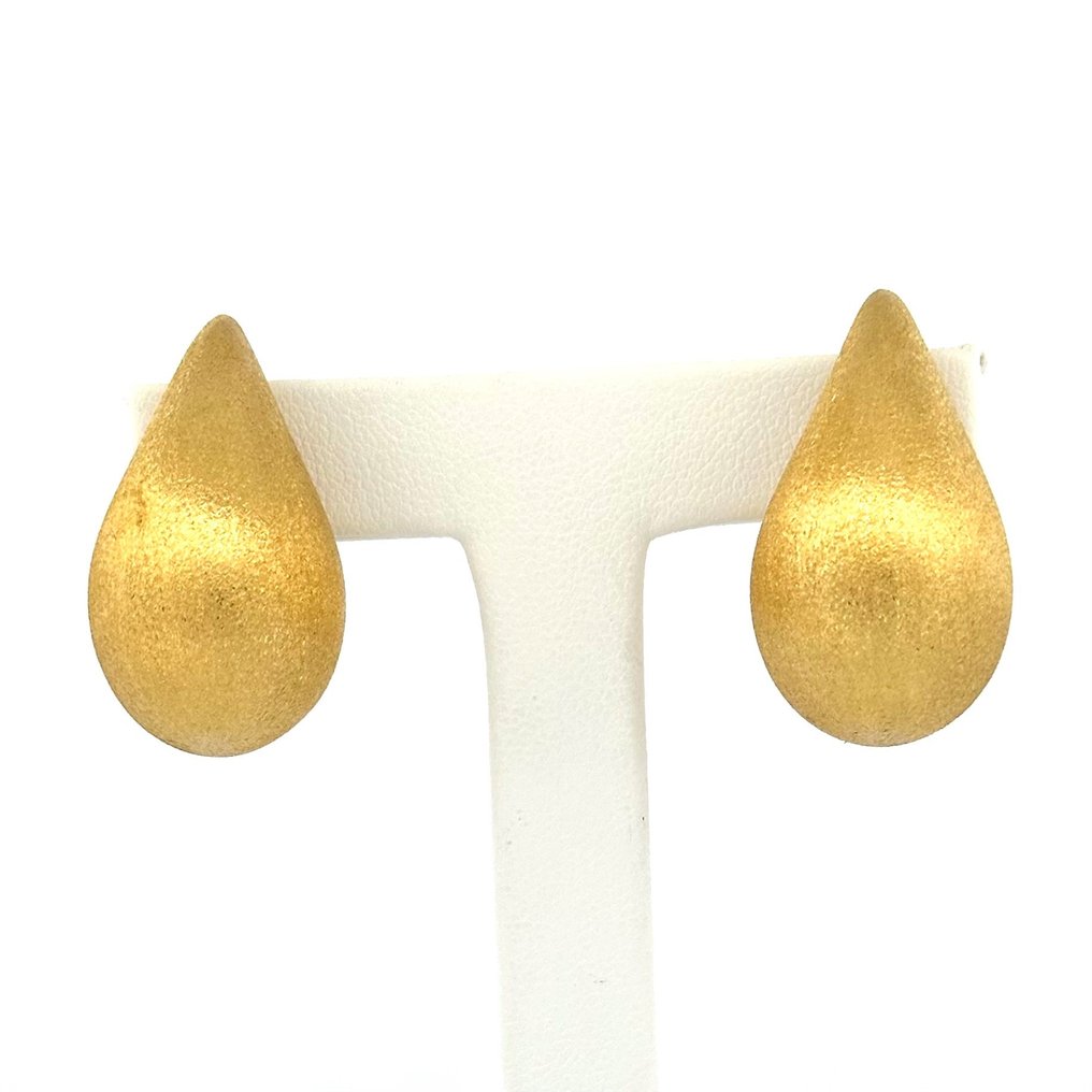 Earrings - 6,5 grams - Large - Kolczyki wkrętki - 18-karatowe Żółte złoto #1.1