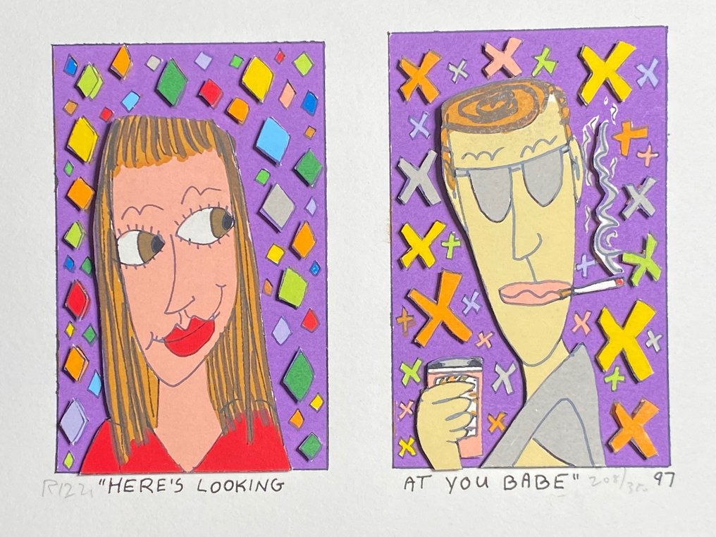 James Rizzi (1950-2011) - Here's looking at you Babe, handsigniertes original 3D Werk #1.0