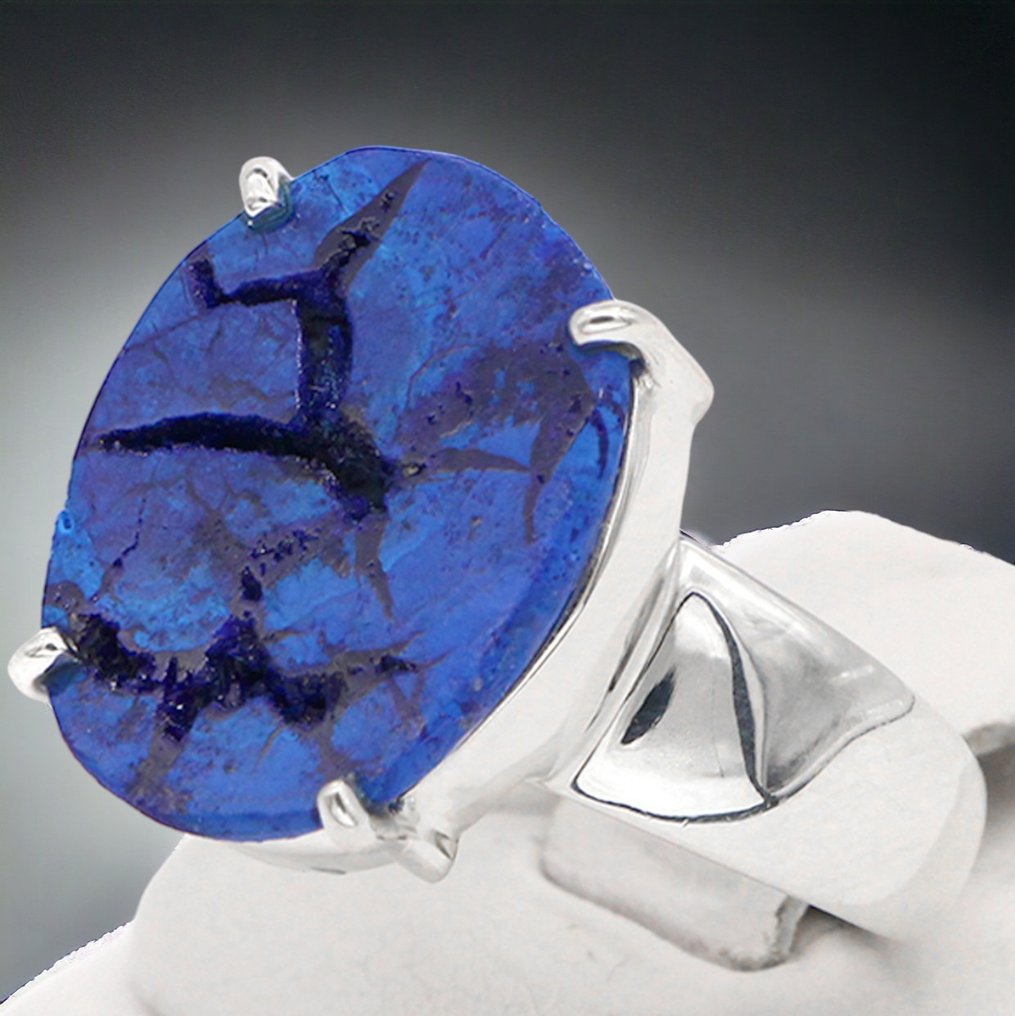 Azurite Ring: A Deep Blue Geode. Rare Gem from the Ural Mountains ...