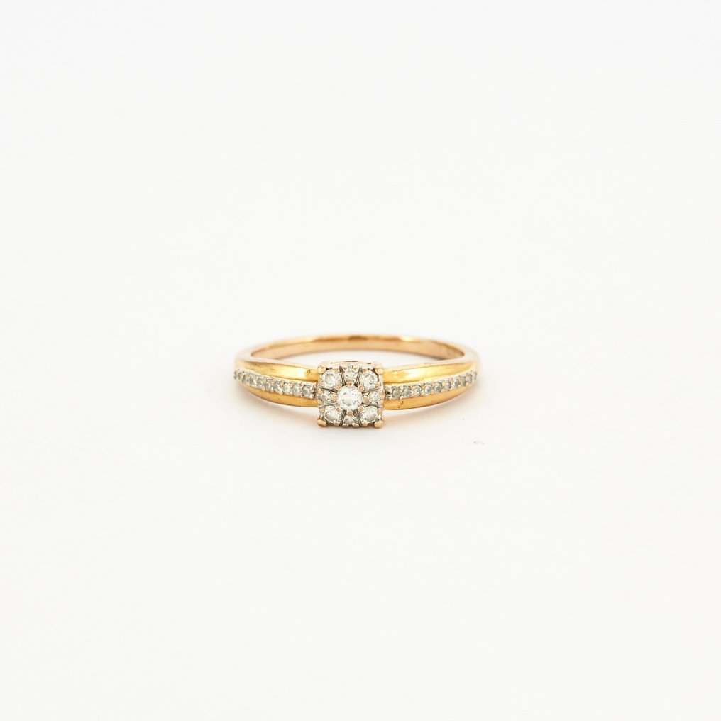 Ring - 18 karaat Geel goud Diamant - Diamant #1.1