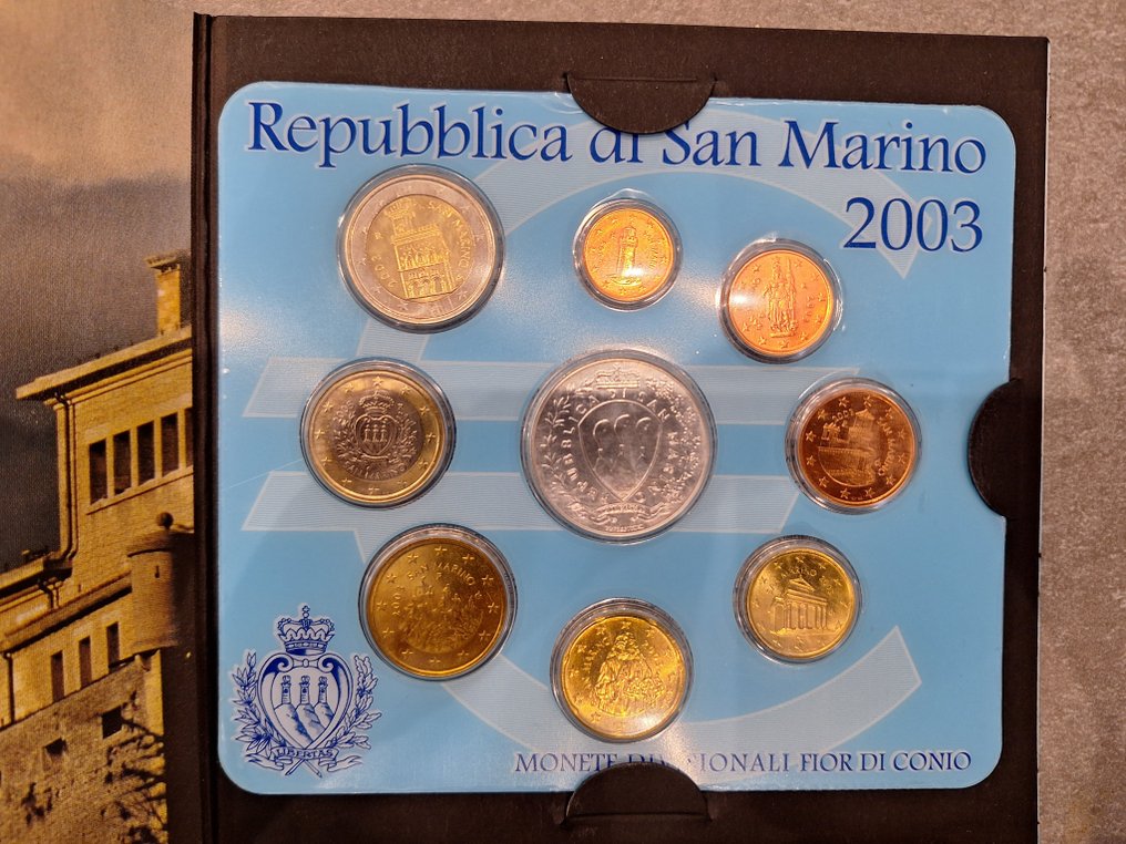 圣玛利诺. Year Set (BU) 2003 (incl. 5 euro plata)  (没有保留价) #1.0