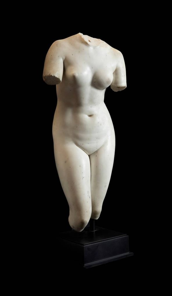 Ókori római Márvány Venus pudica törzse. MESTERMŰ. 68,5 cm. magasság. szakmai jelentéssel és spanyol exporttal #1.1