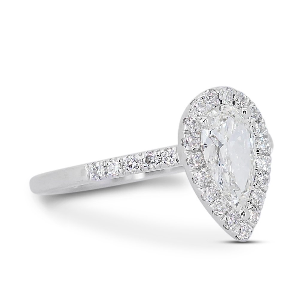 Anello - 18 carati Oro bianco -  1.04ct. tw. Diamante  (Naturale) - Diamante #1.2