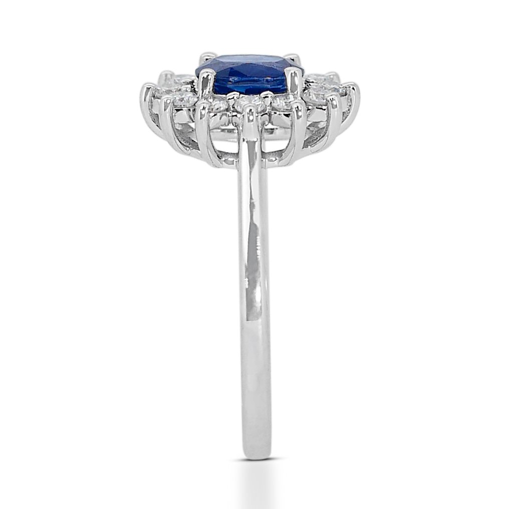 Ring Vittguld Safir - Diamant #2.1