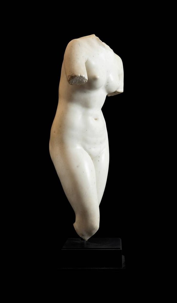 Ókori római Márvány Venus pudica törzse. MESTERMŰ. 68,5 cm. magasság. szakmai jelentéssel és spanyol exporttal #2.1