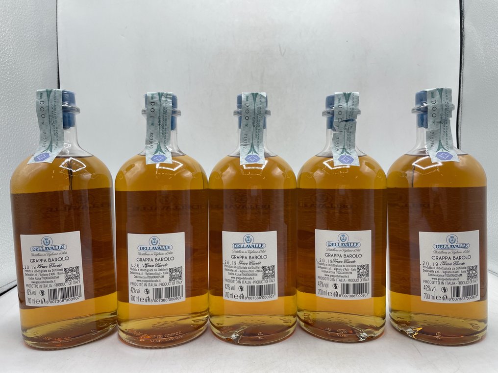 Dellavalle - Gran Cuvée Grappa Barolo  - 70 cl - 5 flasker #2.1