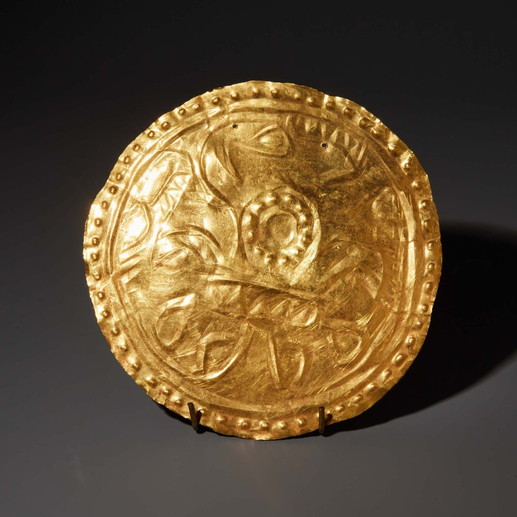 Diquis – Chiriqui, Kostaryka Złoto Dysk. 700-1550 n.e. 10 cm. Hiszpańska licencja importowa. #1.1