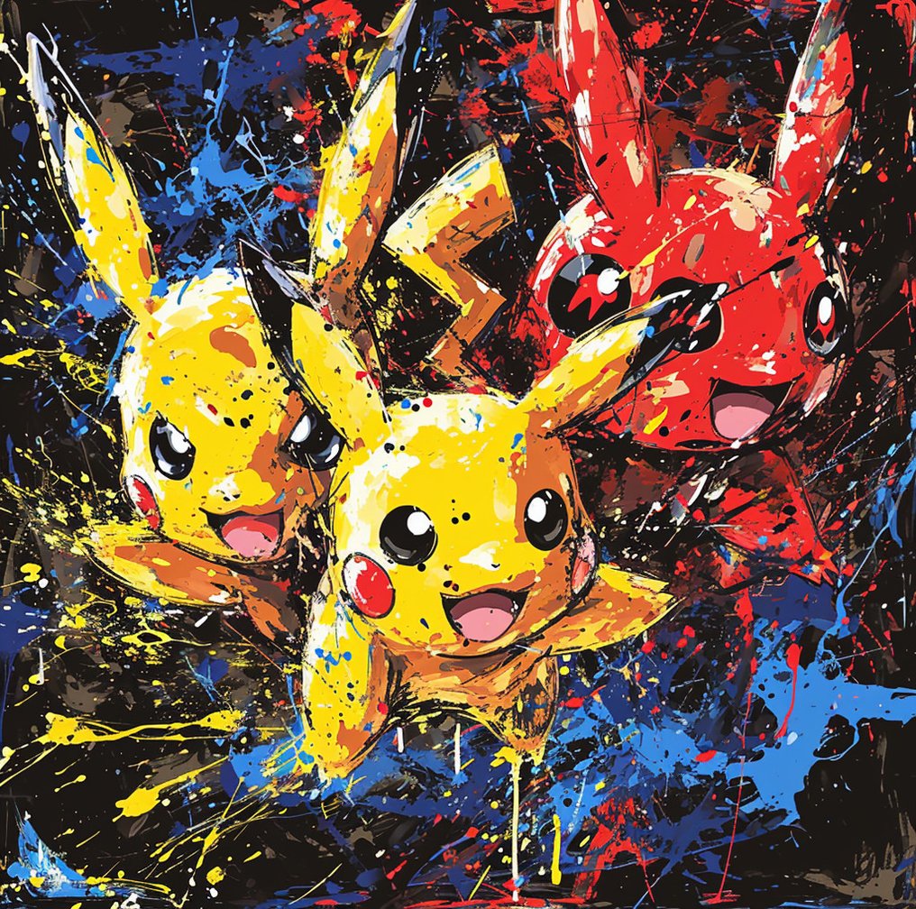 I_KONIQ - POKEMON PIKACHU #3 - hommage a Jason Pollock Style #1.0
