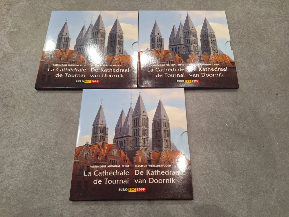 Βέλγιο. Year Set (BU) 2009 "De Kathedraal van Doornik" (3 sets)  (χωρίς τιμή ασφαλείας) #1.0