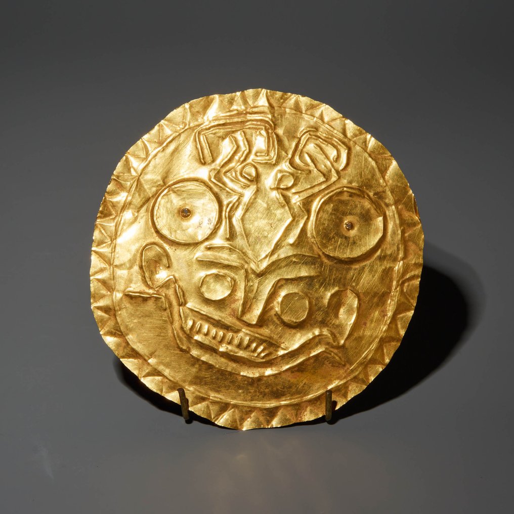 Diquis - Chiriqui, Costa Rica Gold Rabatt. 700-1550 n. Chr. 8,5 cm. Spanische Importlizenz. #1.2