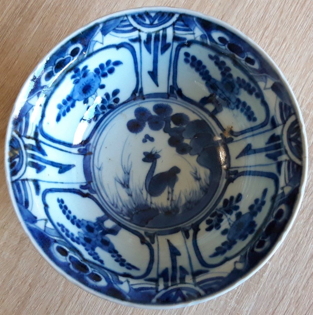 Chawan - 稀有古董 Ko-Sometsuke 瓷器茶碗 - 麂皮 - “Klapmut 碗”早期 EDO #1.2