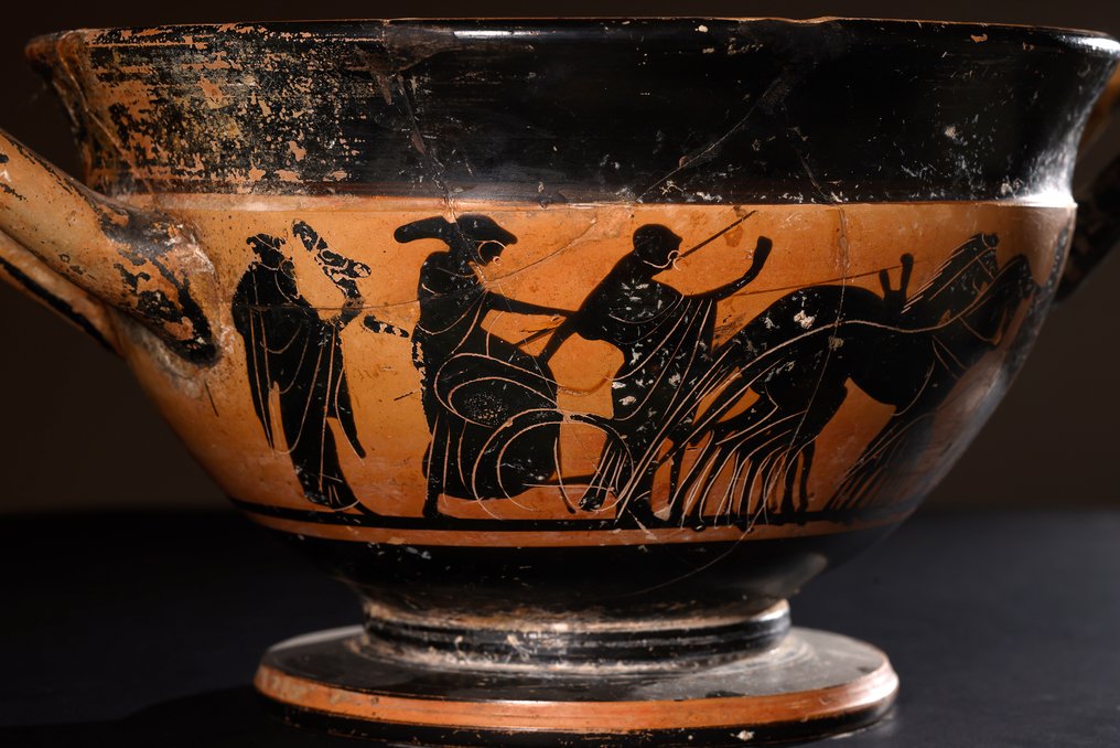 Oldtidens Hellas, mykensk Keramikk Attic Skyphos med TL Test. - 15.5 cm #3.2