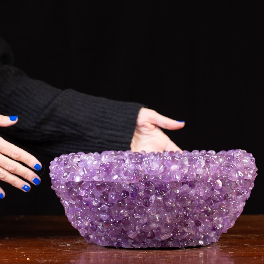 M.A.G. Design - Amethyst crystals precious bowl Tumbled Amethyst crystals - Height: 33 cm - Width: 33 cm- 7300 g #1.2