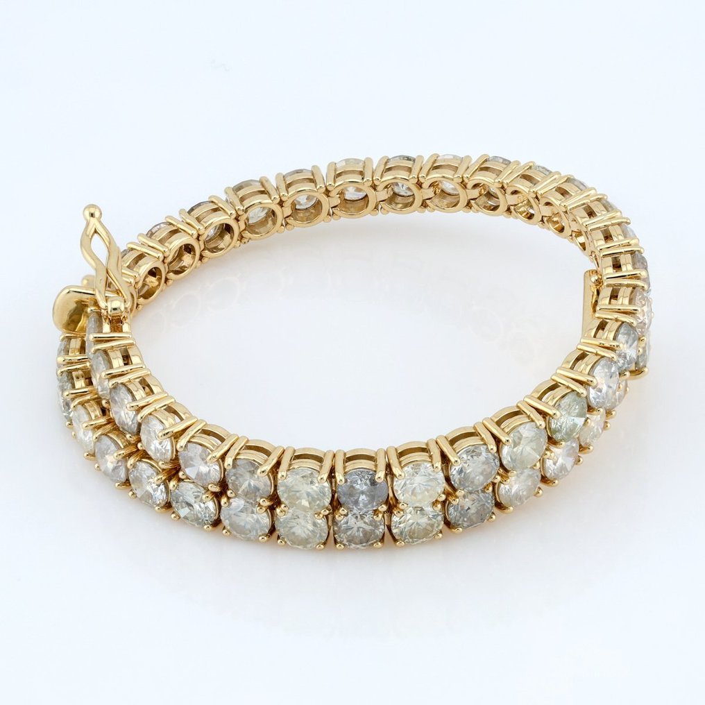 (ALGT Certified) - (Diamond) 8.77 Cts (48) Pcs - 14 karaat Geel goud - Armband #1.1