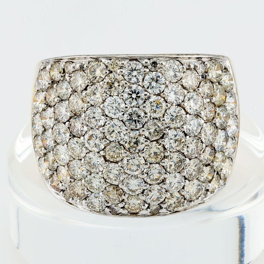 (ALGT Certified) - [Diamond] 3.34 Cts (54) Pcs - 14 karat Tofarget - Ring #1.2